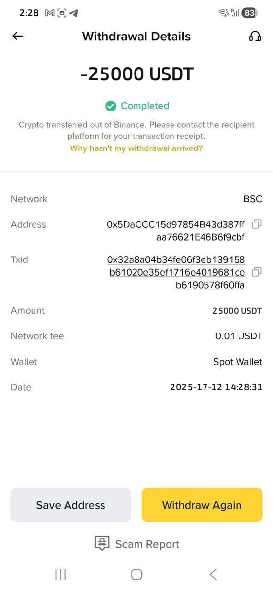 Flash USDT receipt